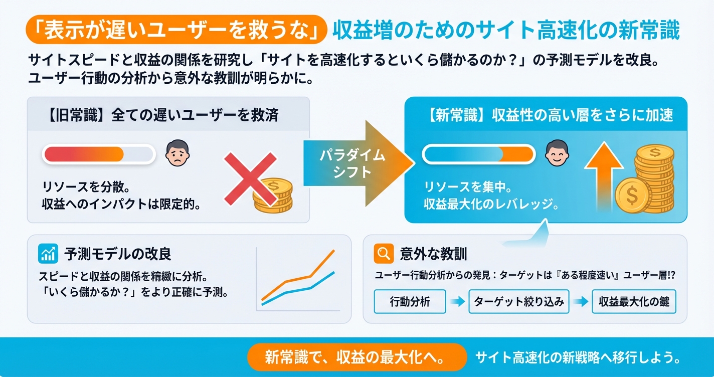 「表示が遅いユーザーを救うな」収益増のためのサイト高速化の新常識